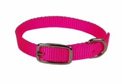 Hamilton Single Thick Nylon Deluxe Dog Collar, 10 inch, Hot Pink