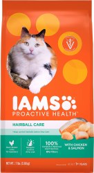 IAMS ProActive Health Adult Hairball Care Formula with Chicken and Salmon, Dry Cat Food, 7lb