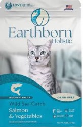 Earthborn Holistic Wild Sea Catch with Salmon Recipe Grain Free Natural, Dry Cat and Kitten Food, 4lb