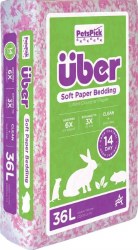Uber Soft Paper Small Animal Bedding, Pink/White, 36L