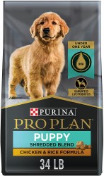 Purina Pro Plan Shredded Blend Chicken & Rice Puppy, Dry Dog Food, 34lb