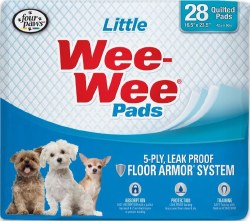 Four Paws Wee Wee Pads for Little Dogs 16.5x23.5", 28 Count