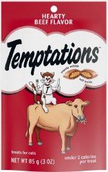 Whiskas Temptations Hearty Beef Flavor Cat Treats 3oz