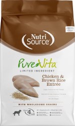 Pure Vita Chicken and Brown Rice Recipe Dry Dog Food 5 lbs
