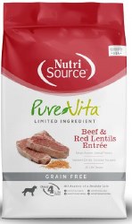PureVita Grain Free Beef and Red Lentils Recipe, Dry Dog Food, 12lb