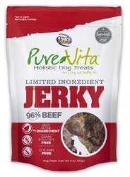 NutriSource Pure Vita Beef Jerky Treats, case of 8, 4oz
