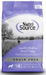 NutriSource Small to Medium Breed Puppy Turkey and Whitefish Grain Free, Dry Dog Food, 4lb