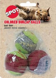 Spot Burlap Balls, Assorted, Cat Toy, 3 Pack