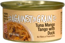 Against the Grain Tuna Mango Tango with Duck Grain Free Canned, Wet Cat Food, 2.8oz