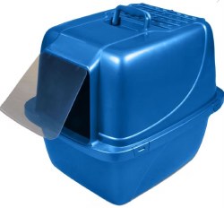 Van Ness Enclosed Cat Litter Pan, Blue, X Giant