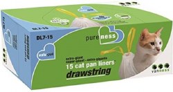 Van Ness Drawstring Valu-Pak Cat Pan Liners, Ivory, Extra Giant, 15 Count