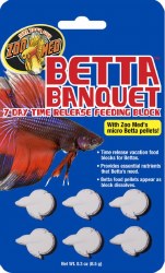 Zoo Med Lab Betta Banquet 7 Day Time Release Feeding Block, Fish Betta, 6 Pack