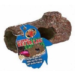 Zoo Med Beta Ceramic Log, Brown, Fish Betta, 4.25in