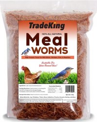 Tradeking Dried Mealworms Wild Bird Food and Poultry Treats 5 lbs