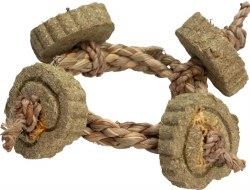 A&ECage Nibbles Timothy Hay Braided Rope Circle Small Animal Chew