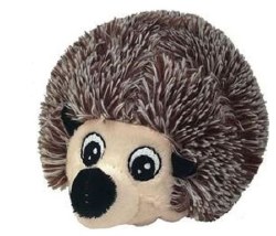 Petlou Plush Hedgehog Dog Toy, Brown, 4"