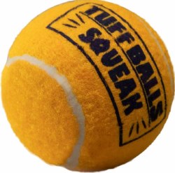 PetSport Tuff Balls Squeak, Yellow, 2.5 inch, 3 Pack