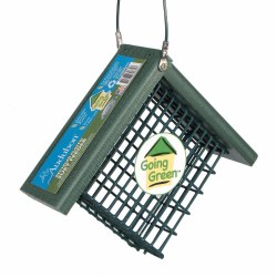 Audubon Going Green Recycled Plastic Suet Feeder, Green, 1 Cake Capacity