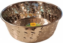 Advance Pet Diamond Embossed Stainless Steel Dish, Dog Bowls, 2Qt