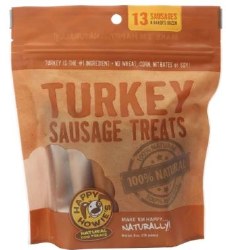Happy Howies Turkey Sausage Dog Treats, 4in, 13 Count
