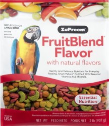 ZuPreem Fruit Blend Flavors Large Bird Food 2 lbs