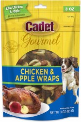 Cadet Gourmet Chicken and Apple Wraps Dog Treats 3oz