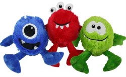Multipet Minipet Monsters Plush Dog Toy, Assorted, 5 inch