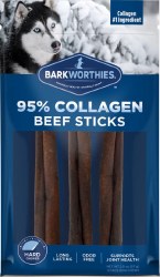 Barkworthies 95 Collagen Beef Sticks, Dog Treats, 6 inch, 3 Count