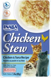 Inaba Chicken Stew with Chicken and Tuna Side Dish for Cats, Cat Treat,  1.4oz