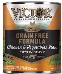 Victor Grain Free Chicken and Vegetable Stew Cuts in Gravy Canned Wet Dog Food 13.2oz