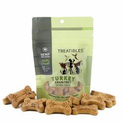 Treatibles Grain Free Turkey Treats with Hemp Oil, Large, 7 count