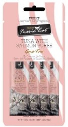 Fussie Cat Tuna Salmon Puree, Cat Treats, case of 4, .05oz