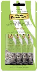 Fussie Cat Chicken Vegetables Puree, Cat Treats, Case of 4, .05oz
