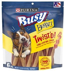 Purina Busy Beggin Twisted, Small to Medium Breed, Dog Treats, Case of 4, 21oz