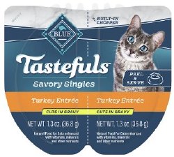 Blue Buffalo Tasteful Savory Singles Turkey Entree, Wet Cat Food, Case of 10, 2.6oz