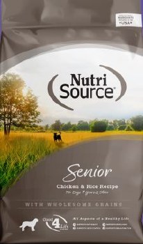 NutriSource Senior Chicken and Rice Formula, Dry Dog Food, 12lb
