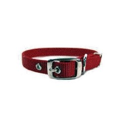 Hamilton Single Thick Nylon Deluxe Dog Collar, 12 inch, Red