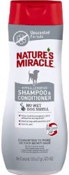 Nature's Miracle Odor Control Shampoo/Conditioner, Dog Shampoo, Unscented, 16oz