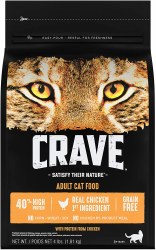 Crave High Protein Formula Chicken Recipe Grain Free Adult Dry Cat Food 4 lbs