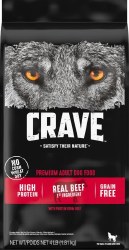 CRAVE High Protein Adult Formula Beef Recipe, Dry Dog Food, 4lb