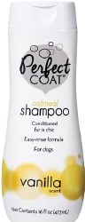 Perfect Coat Natural Oatmeal Shampoo for Dogs, Vanilla Scent, 16oz