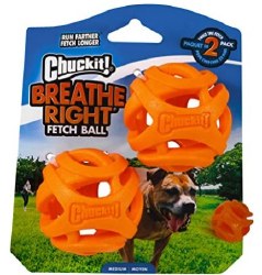 ChuckIt Breathe Right Fetch Ball, Medium, 2 pack