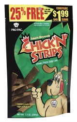 Pro Pac Chick 'n' Strips Chewy Dog Treats 7.2oz