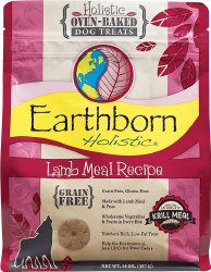 Earthborn Holistic Grain Free Lamb Meal Recipe Oven Baked Dog Treats 14oz