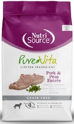Pure Vita Pork and Peas Entree, Grain Free, Dry Dog Food, 25lb