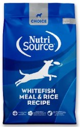 NutriSource Choice Whitefish Meal and Rice Recipe, Dry Dog Food, 4lb