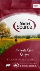 NutriSource Beef and Rice Formula, Dry Dog Food, 12lb