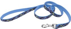1 inch x 6ft Ribbon Lead Navy Blue Plaid