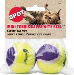 Spot Mini Tennis Balls Bell & Catnip, 2in, 2 pack