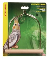 Living World Cockatiel Swing with Wooden Perch 5.5 Inch by 7 Inch